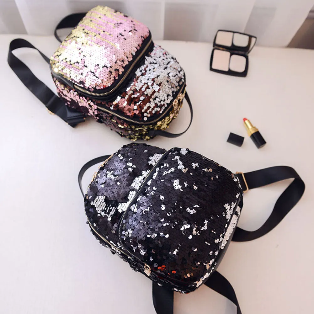 PU Leather Sequins Backpack