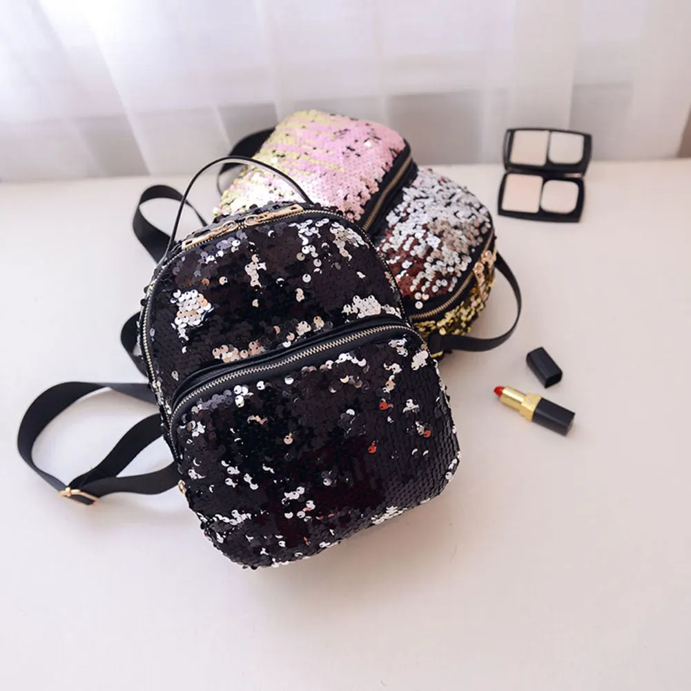 PU Leather Sequins Backpack