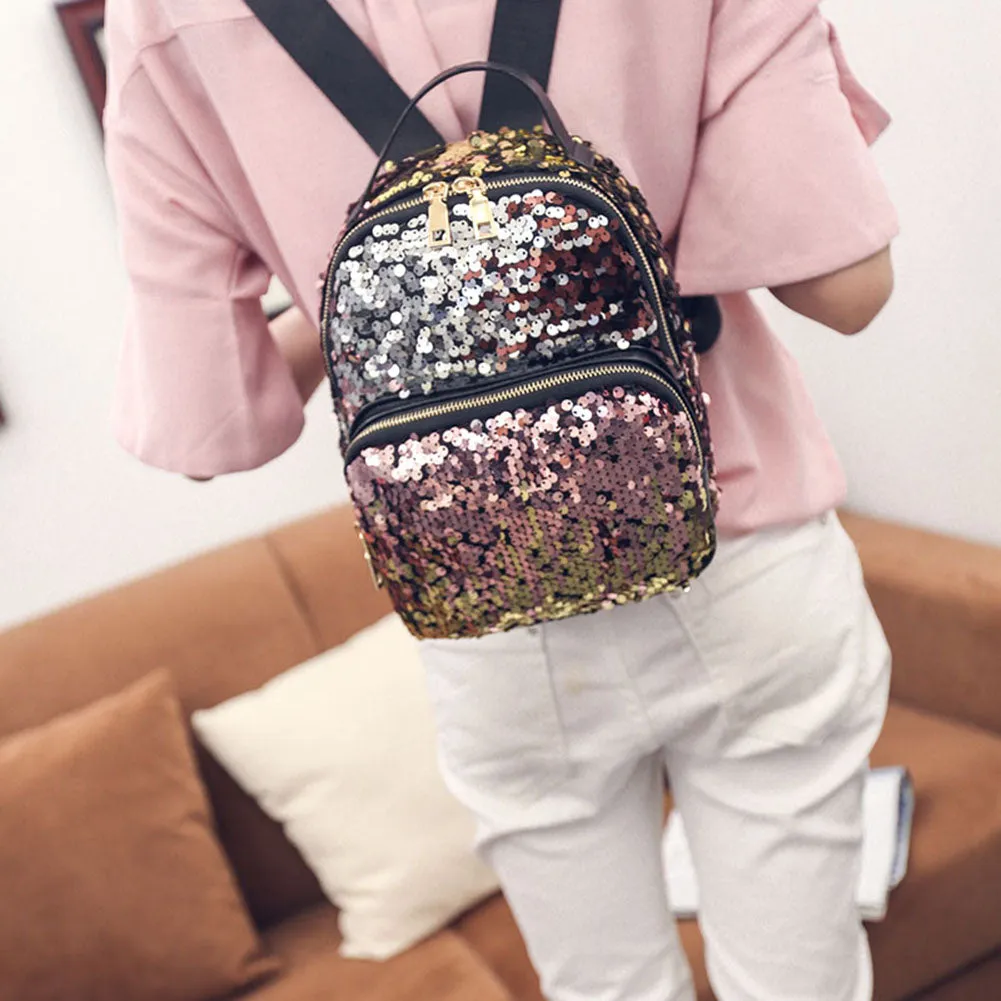 PU Leather Sequins Backpack