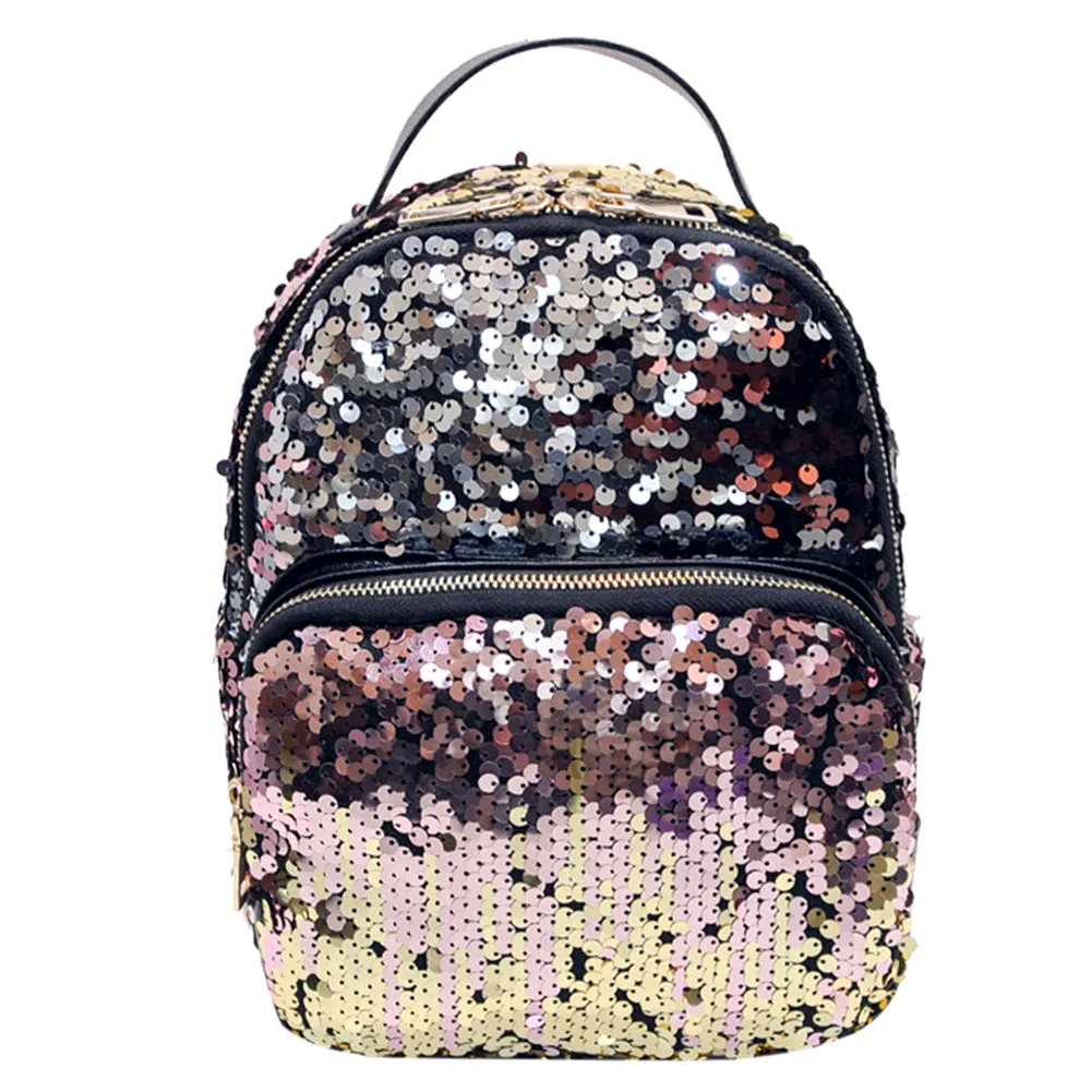 PU Leather Sequins Backpack