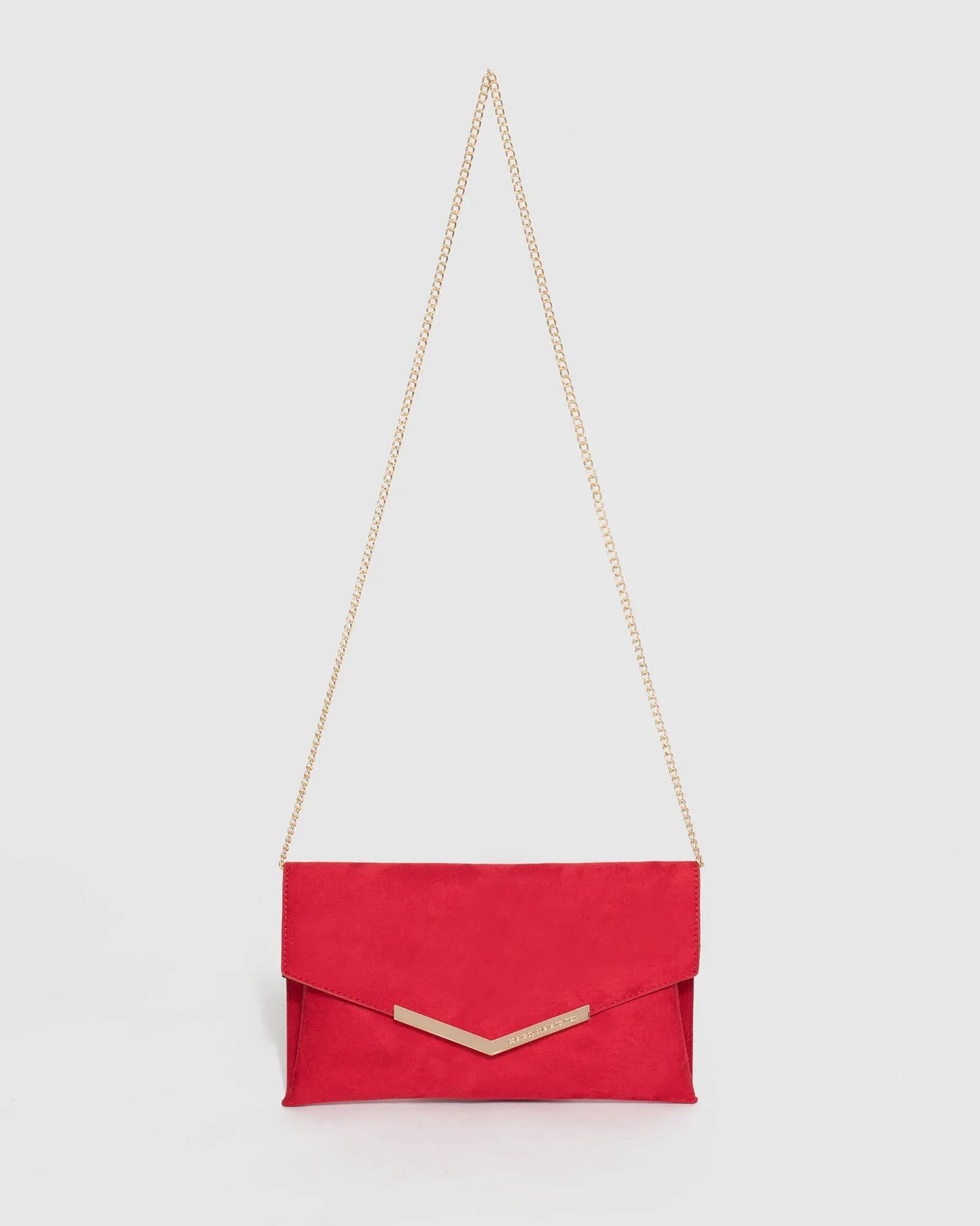 Red Micaela Envelope Clutch Bag