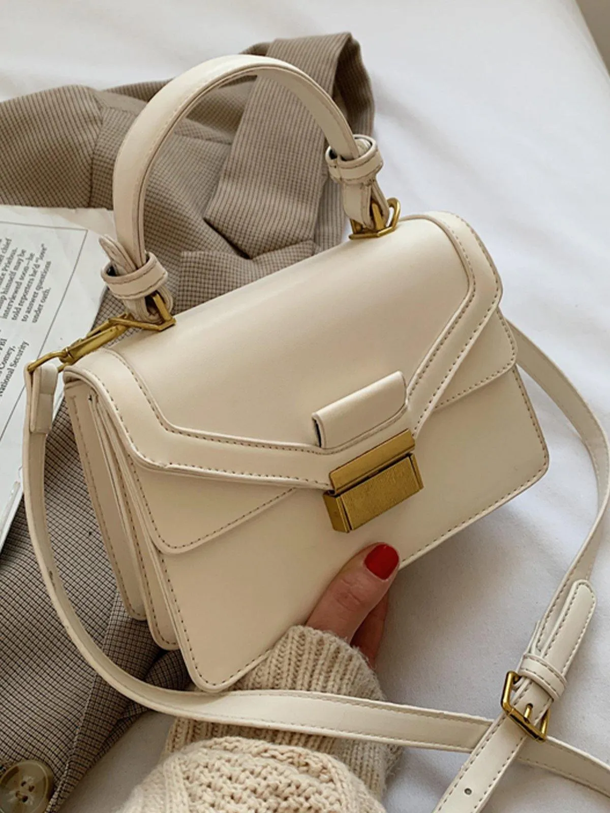 Small Satchel Bag - White