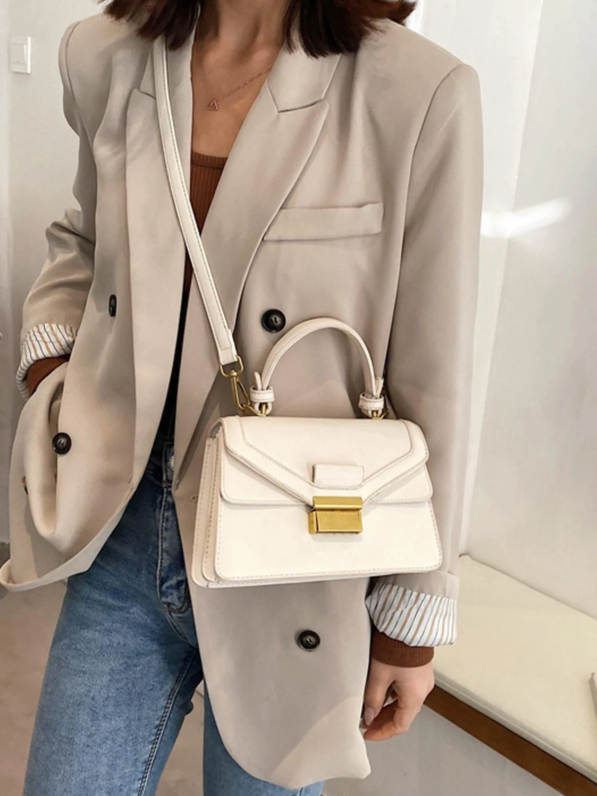 Small Satchel Bag - White