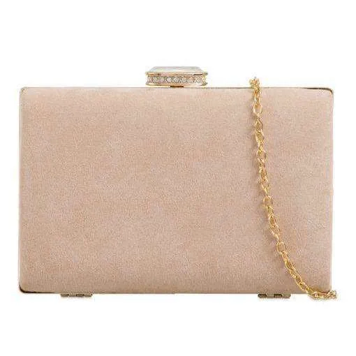 Suede Box Clutch Bags Blush