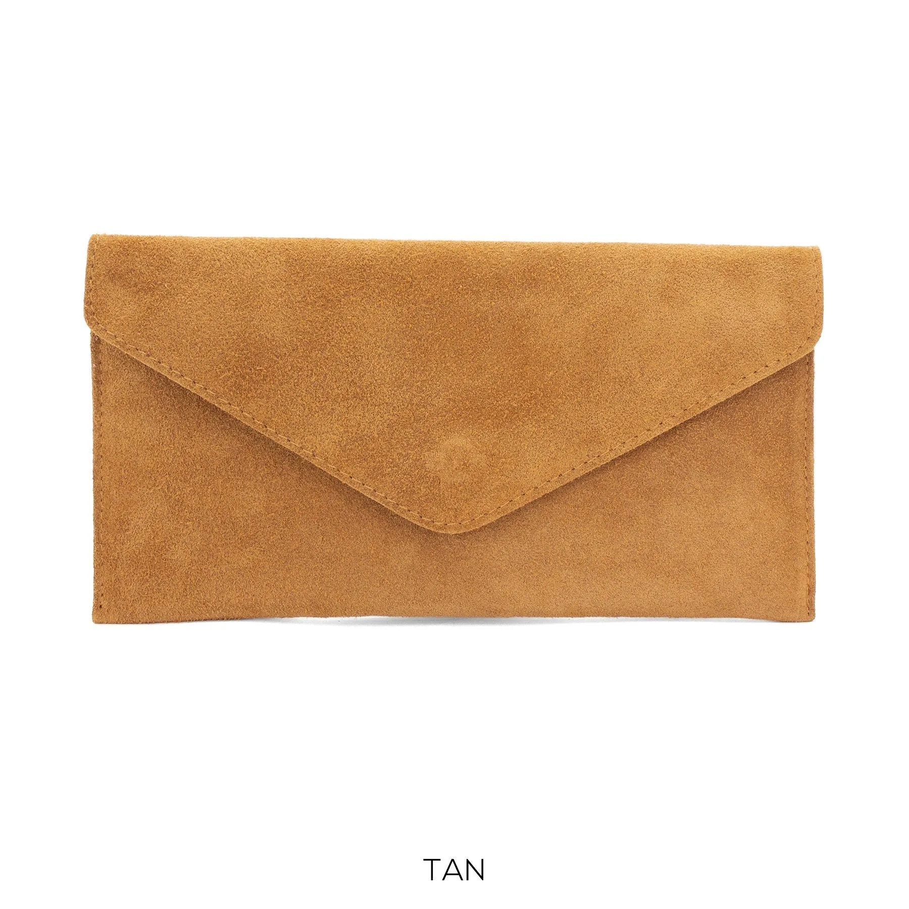 Tan Envelope Clutch Bag