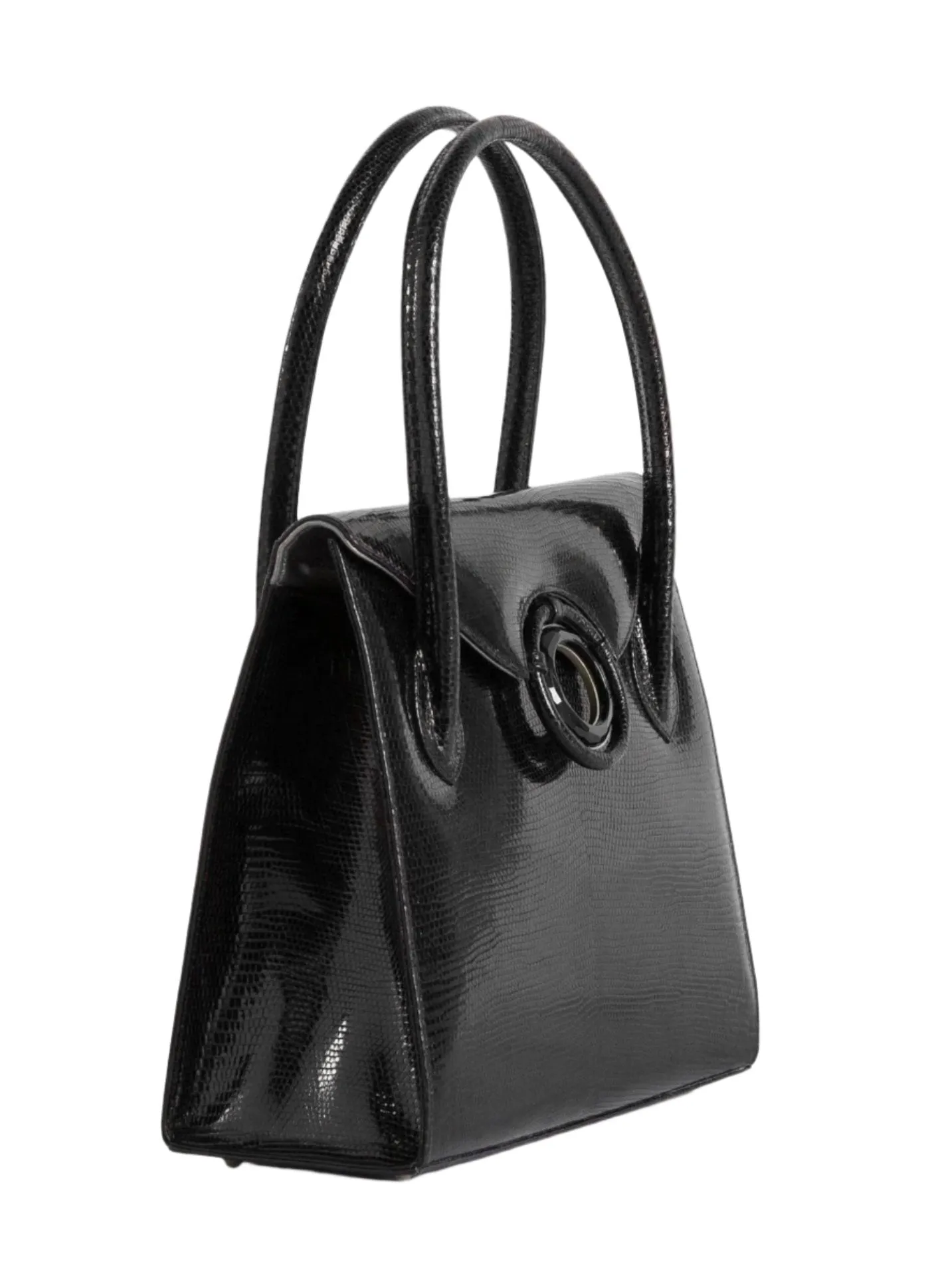 Thompson 'O' Tote - Black Exotic Lizard