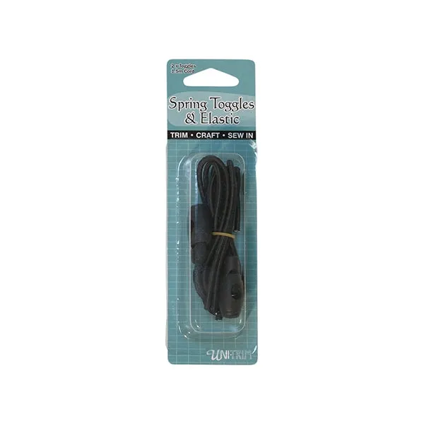 Unitrim Springs Toggles & Elastic, Black- 1.5m