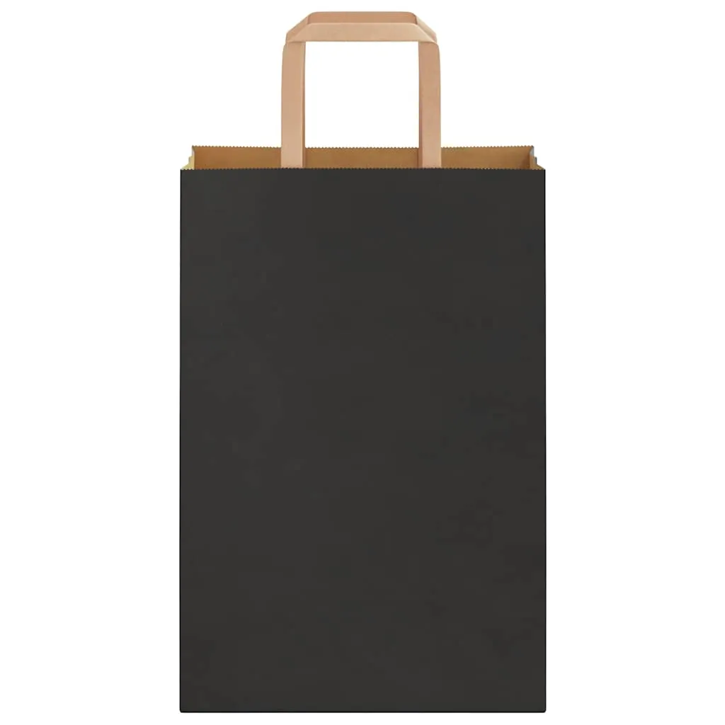 vidaXL Paper Bags 250 pcs with Handles Black 21x11x31 cm