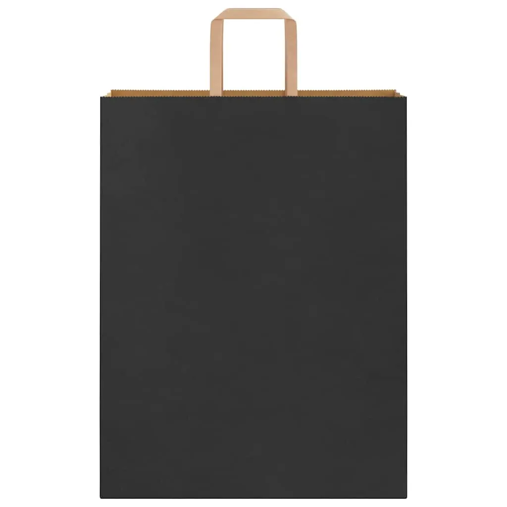 vidaXL Paper Bags 250 pcs with Handles Black 32x12x42 cm