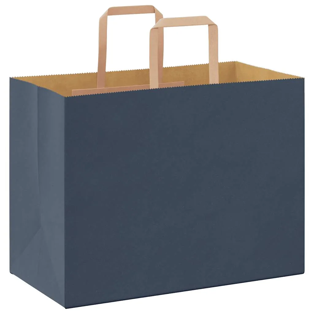 vidaXL Paper Bags 250 pcs with Handles Blue 32x17x25 cm