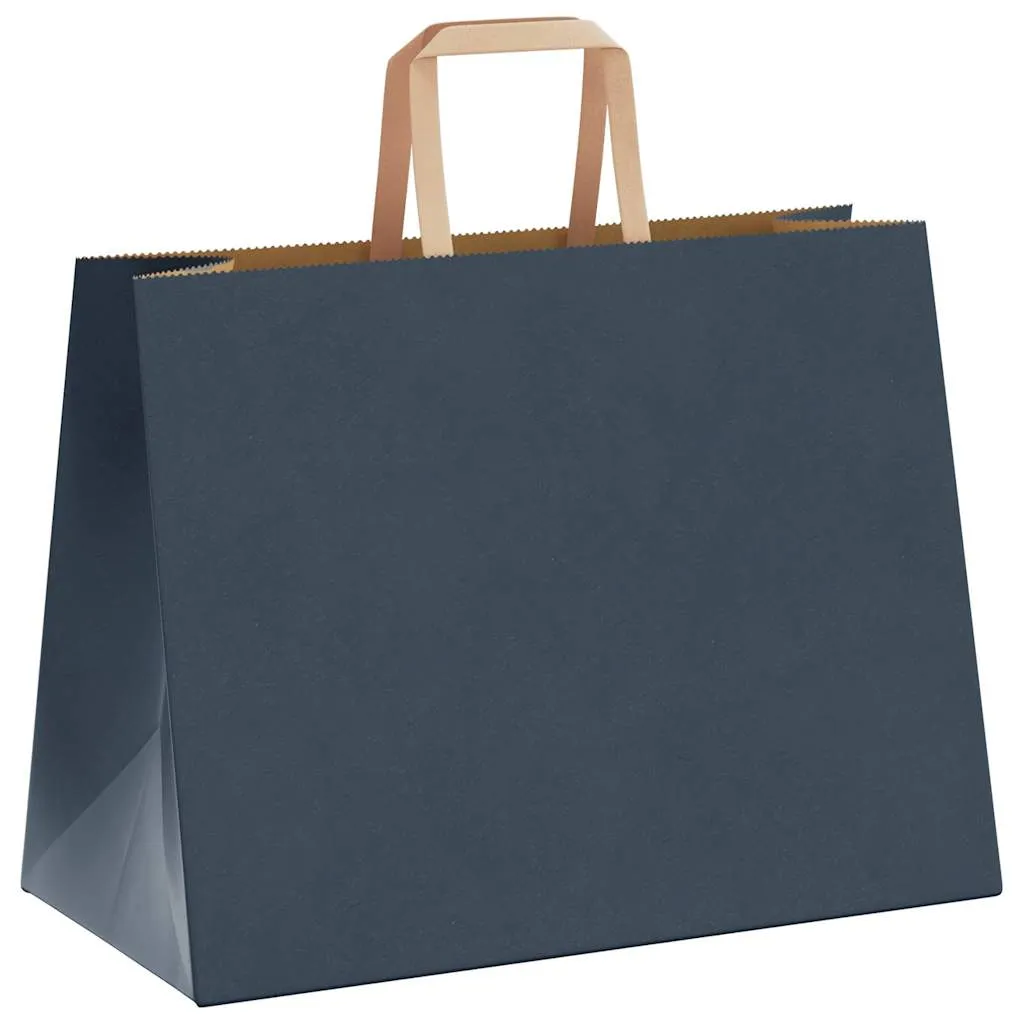 vidaXL Paper Bags 250 pcs with Handles Blue 32x17x25 cm