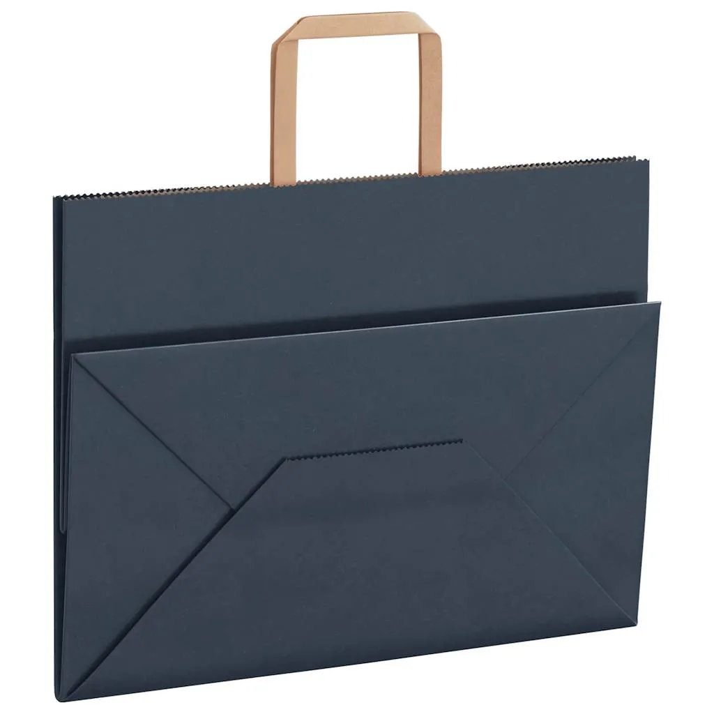 vidaXL Paper Bags 250 pcs with Handles Blue 32x17x25 cm