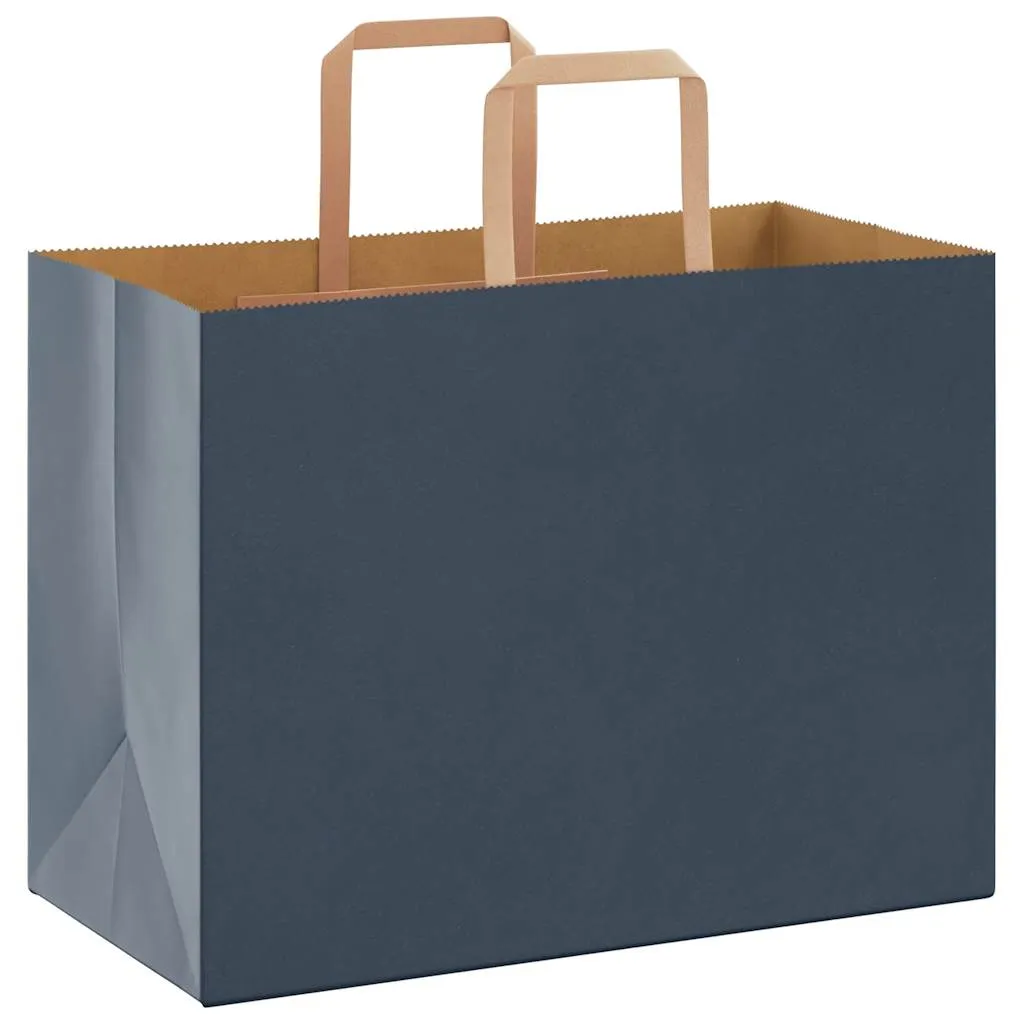 vidaXL Paper Bags 250 pcs with Handles Blue 32x17x25 cm