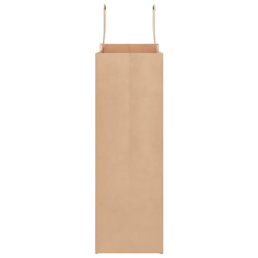 vidaXL Paper Bags 250 pcs with Handles Brown 26x12x35 cm