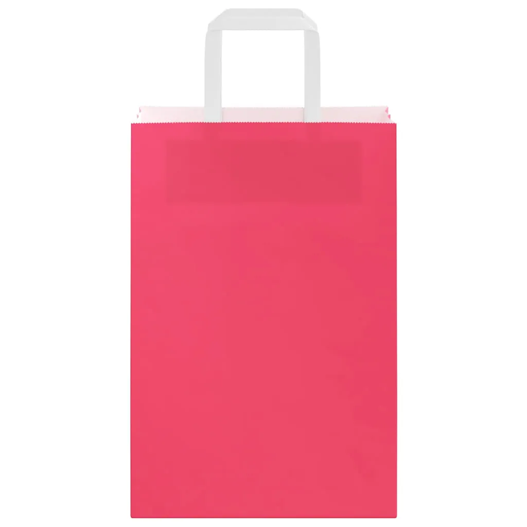 vidaXL Paper Bags 250 pcs with Handles Pink 21x11x31 cm