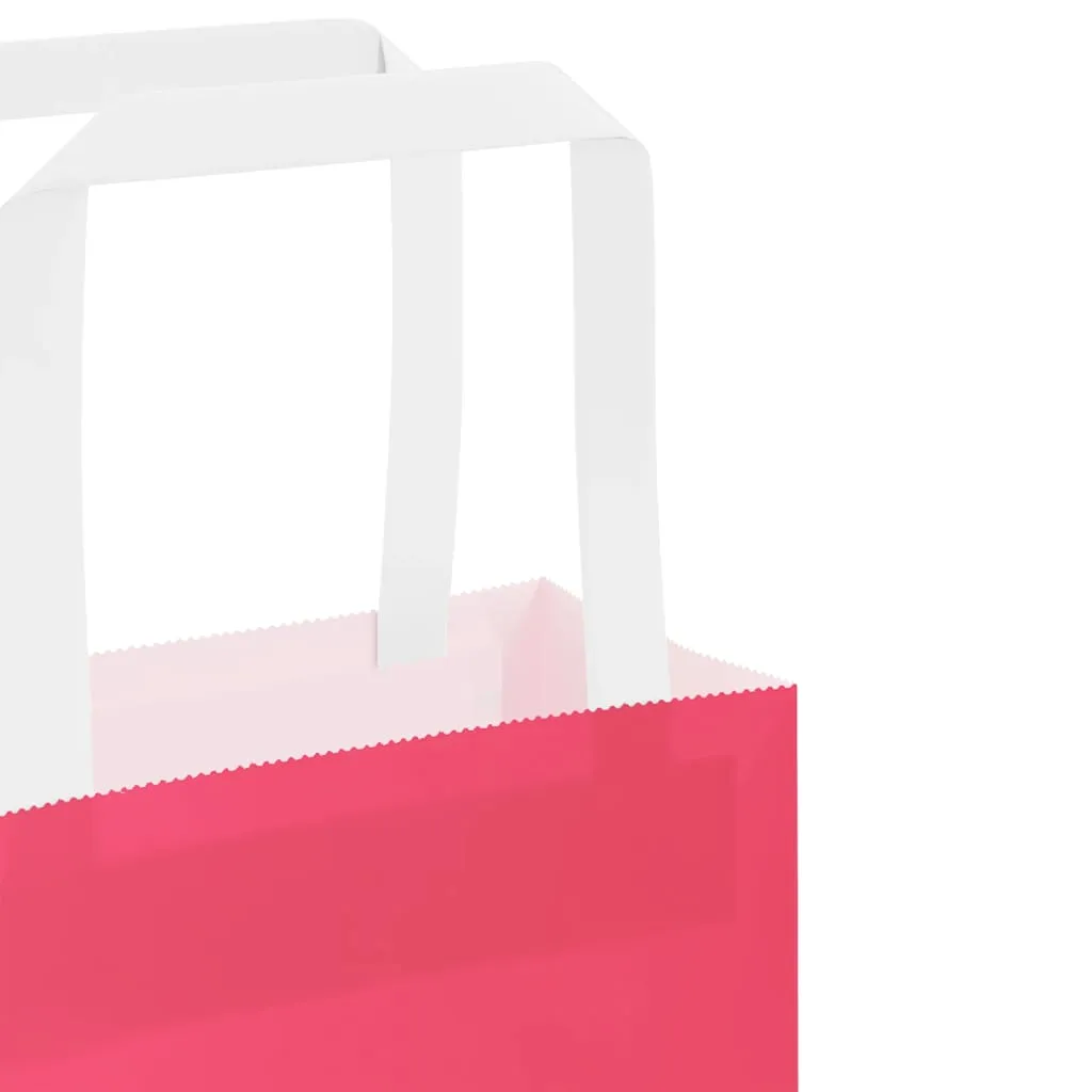 vidaXL Paper Bags 250 pcs with Handles Pink 21x11x31 cm