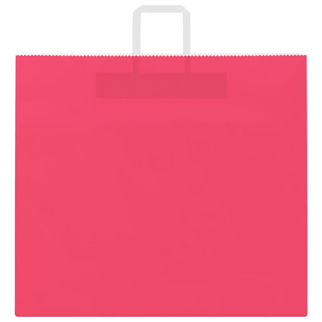 vidaXL Paper Bags 250 pcs with Handles Pink 54x15x49 cm