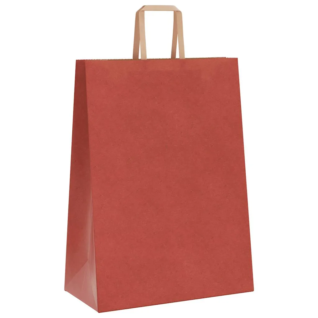 vidaXL Paper Bags 250 pcs with Handles Red 32x17x44 cm