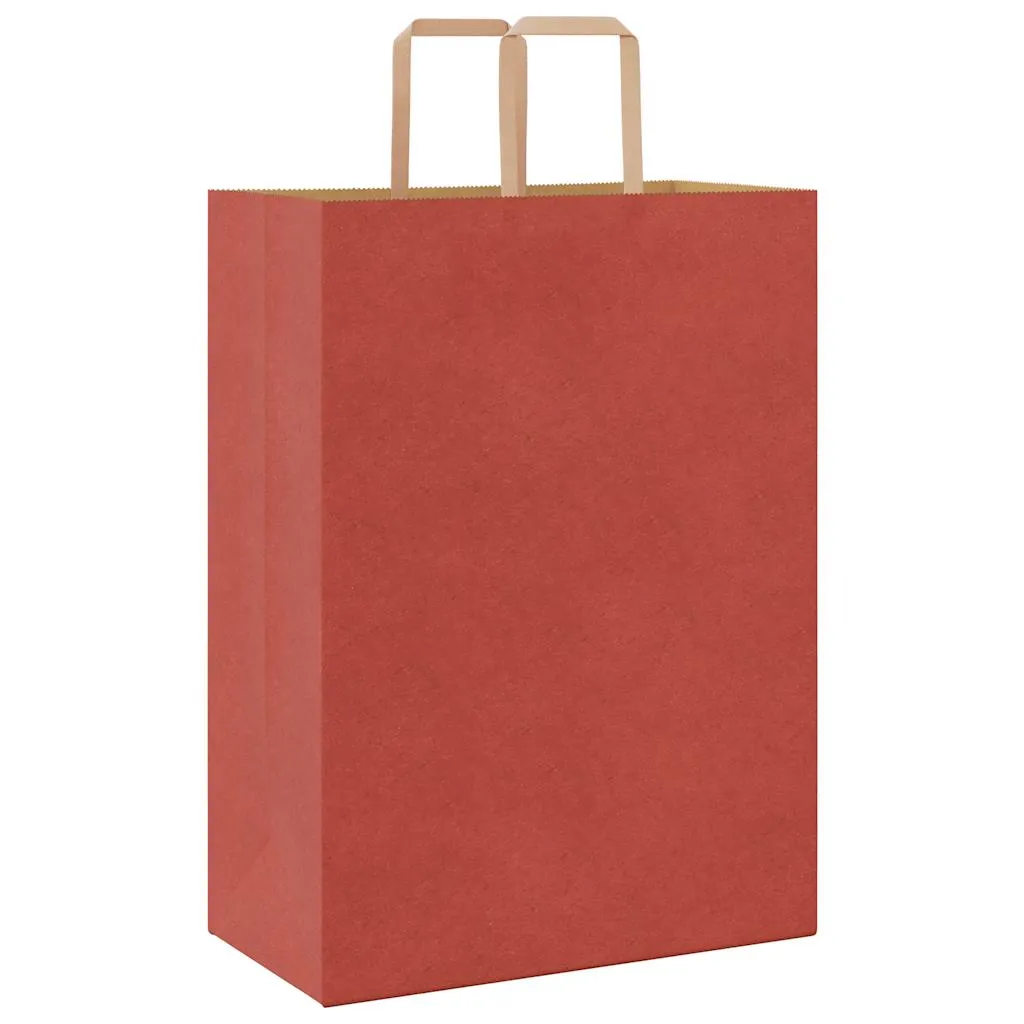 vidaXL Paper Bags 250 pcs with Handles Red 32x17x44 cm