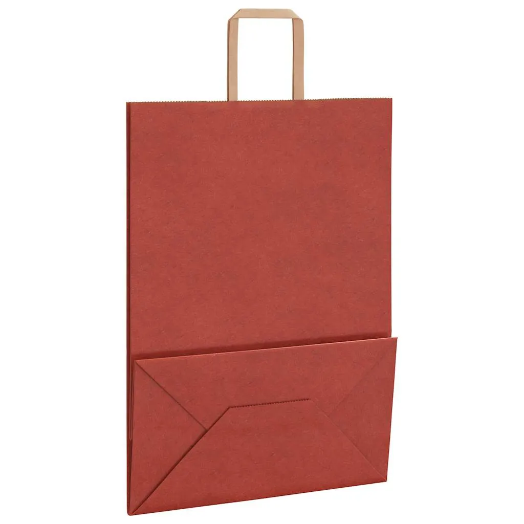 vidaXL Paper Bags 250 pcs with Handles Red 32x17x44 cm