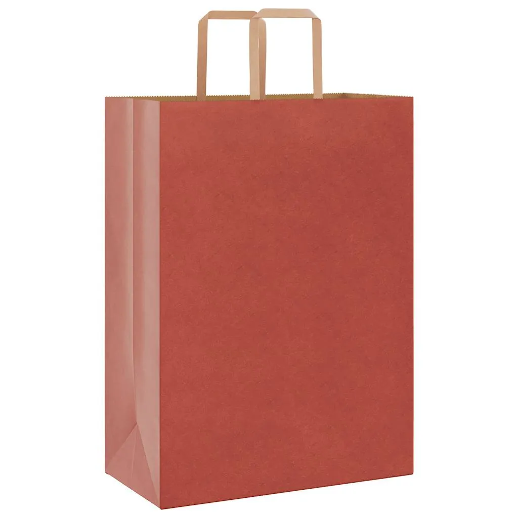 vidaXL Paper Bags 250 pcs with Handles Red 32x17x44 cm