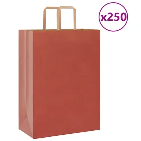 vidaXL Paper Bags 250 pcs with Handles Red 32x17x44 cm