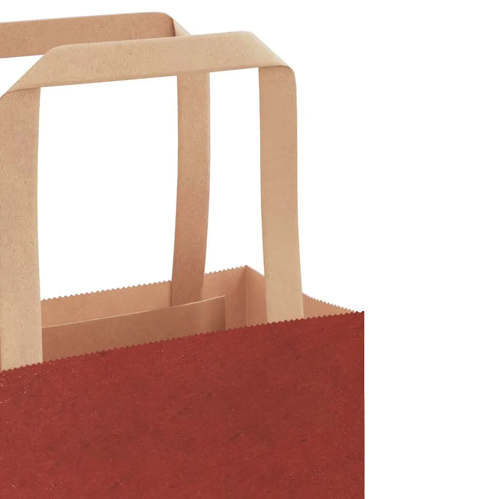 vidaXL Paper Bags 250 pcs with Handles Red 32x22x24 cm