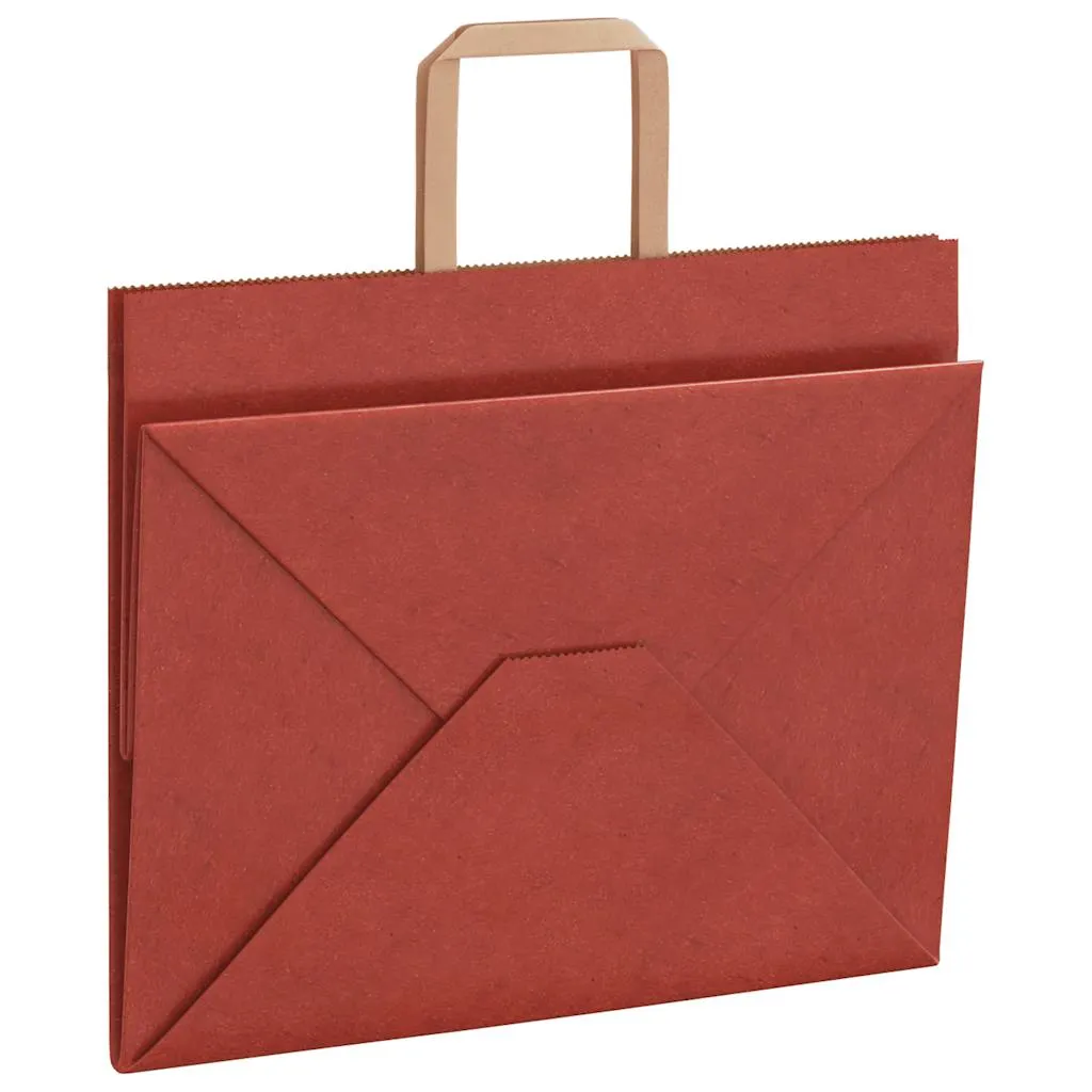 vidaXL Paper Bags 250 pcs with Handles Red 32x22x24 cm