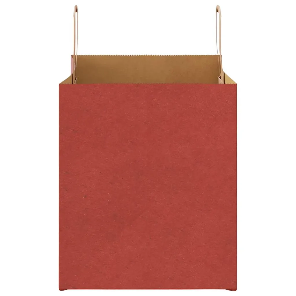 vidaXL Paper Bags 250 pcs with Handles Red 32x22x24 cm