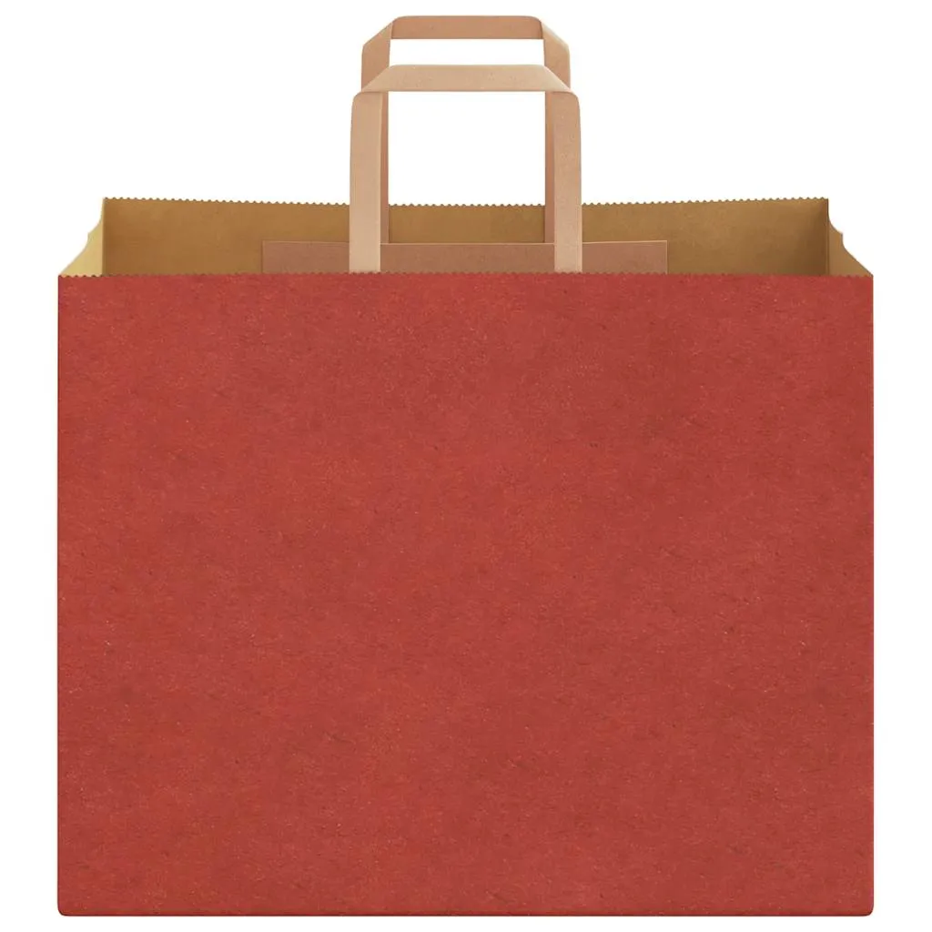 vidaXL Paper Bags 250 pcs with Handles Red 32x22x24 cm