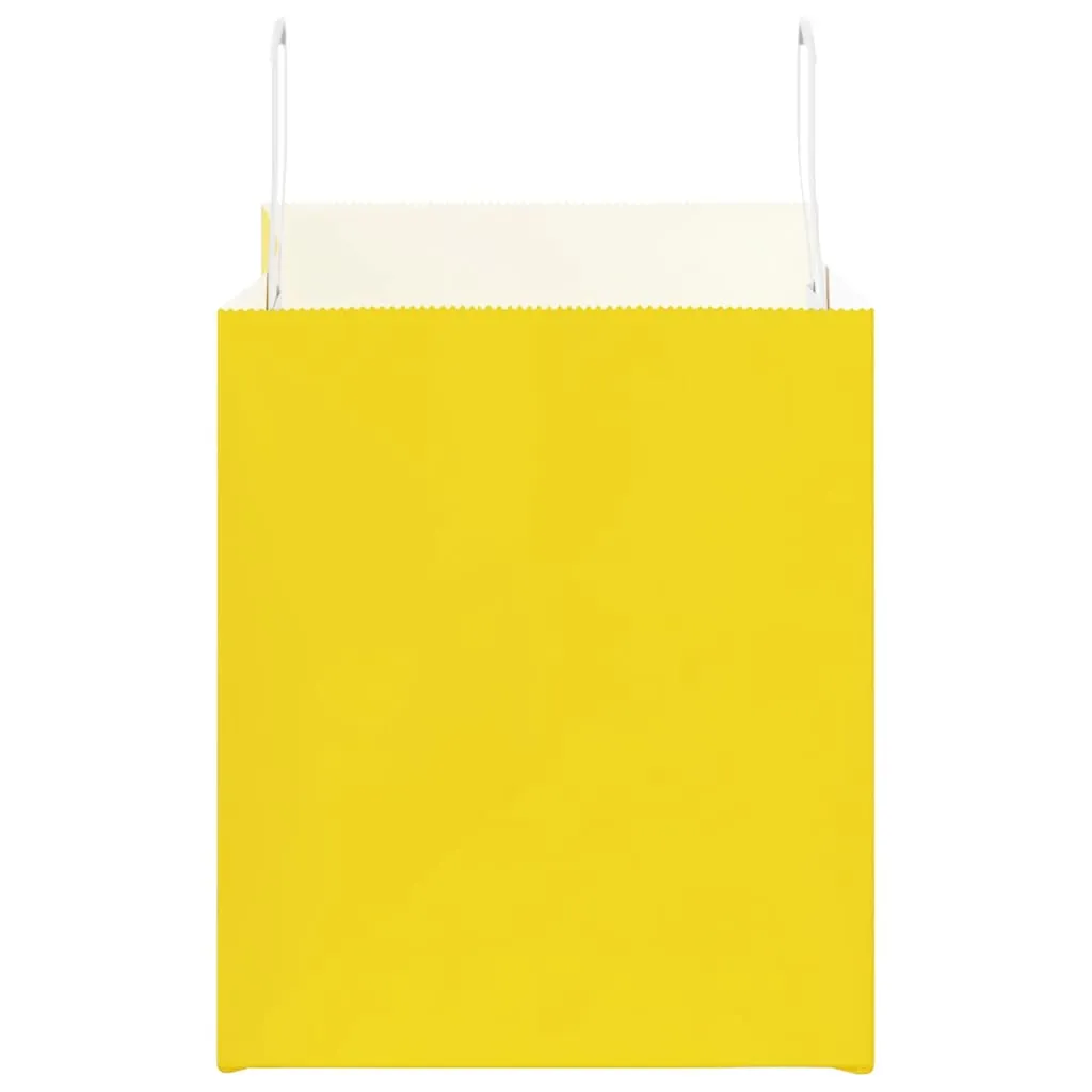 vidaXL Paper Bags 250 pcs with Handles Yellow 32x22x24 cm