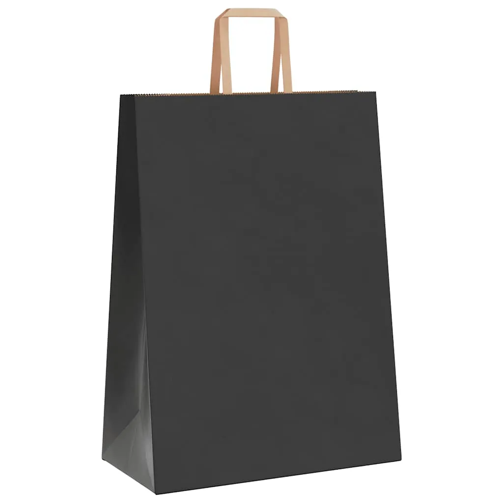 vidaXL Paper Bags 50 pcs with Handles Black 32x17x44 cm