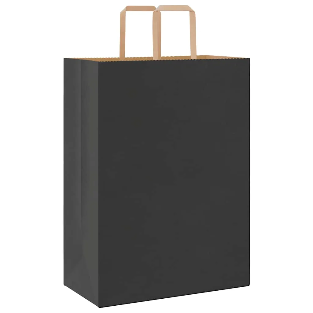 vidaXL Paper Bags 50 pcs with Handles Black 32x17x44 cm