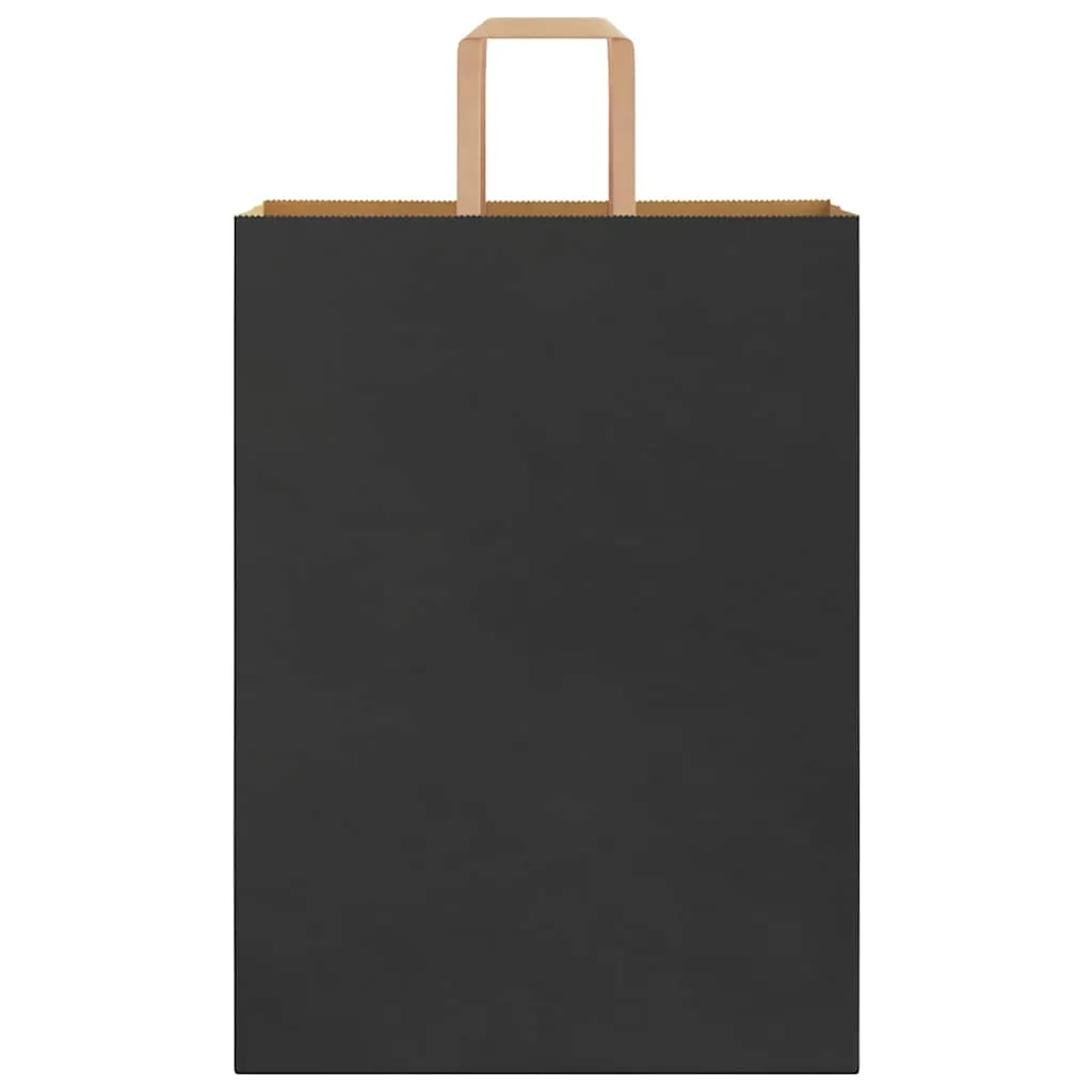 vidaXL Paper Bags 50 pcs with Handles Black 32x17x44 cm