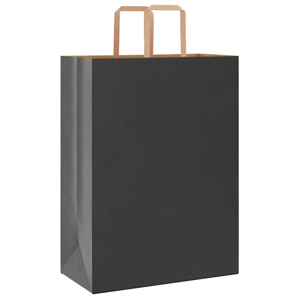 vidaXL Paper Bags 50 pcs with Handles Black 32x17x44 cm