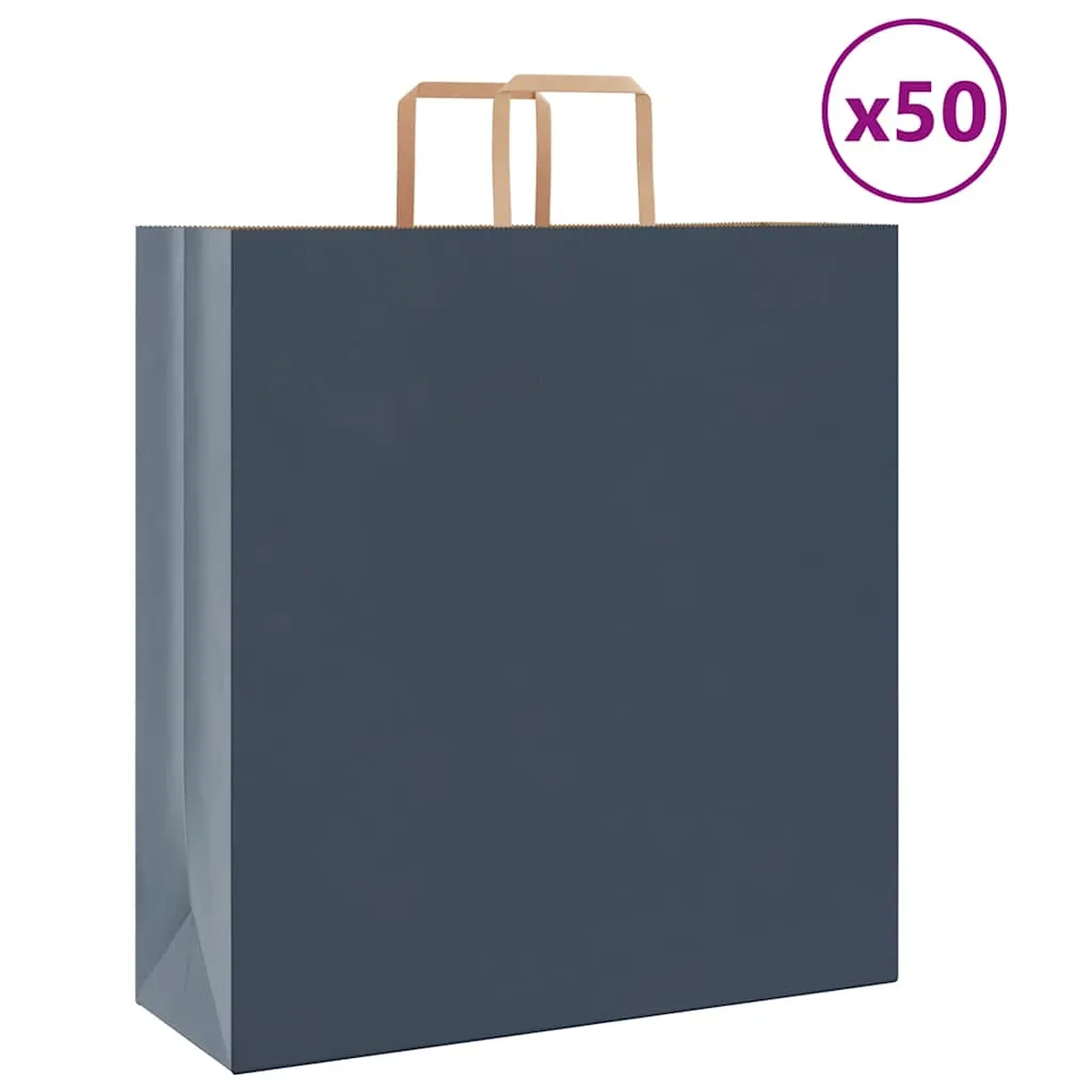 vidaXL Paper Bags 50 pcs with Handles Blue 45x17x48 cm