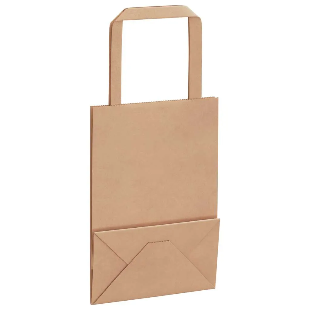 vidaXL Paper Bags 50 pcs with Handles Brown 15x8x21 cm