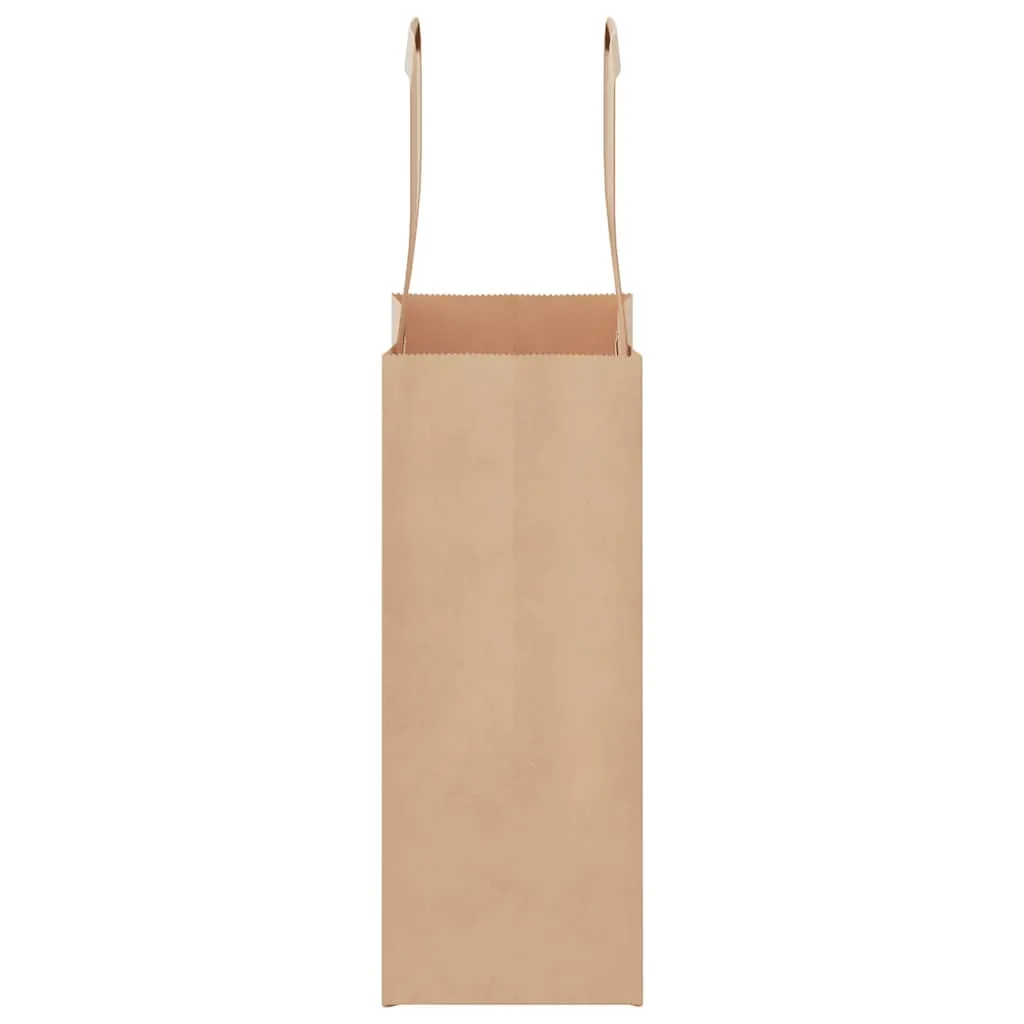 vidaXL Paper Bags 50 pcs with Handles Brown 15x8x21 cm