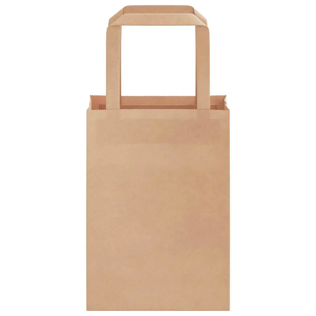 vidaXL Paper Bags 50 pcs with Handles Brown 15x8x21 cm