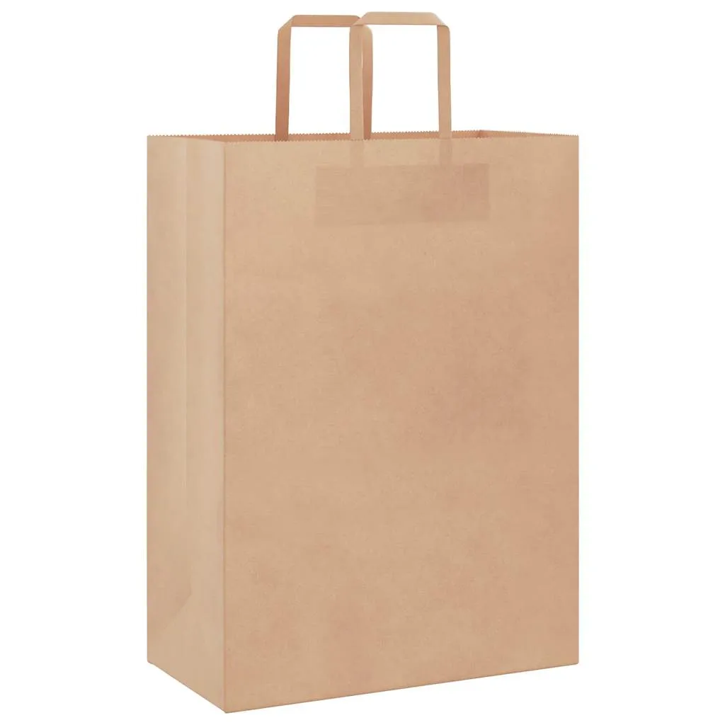 vidaXL Paper Bags 50 pcs with Handles Brown 32x17x44 cm