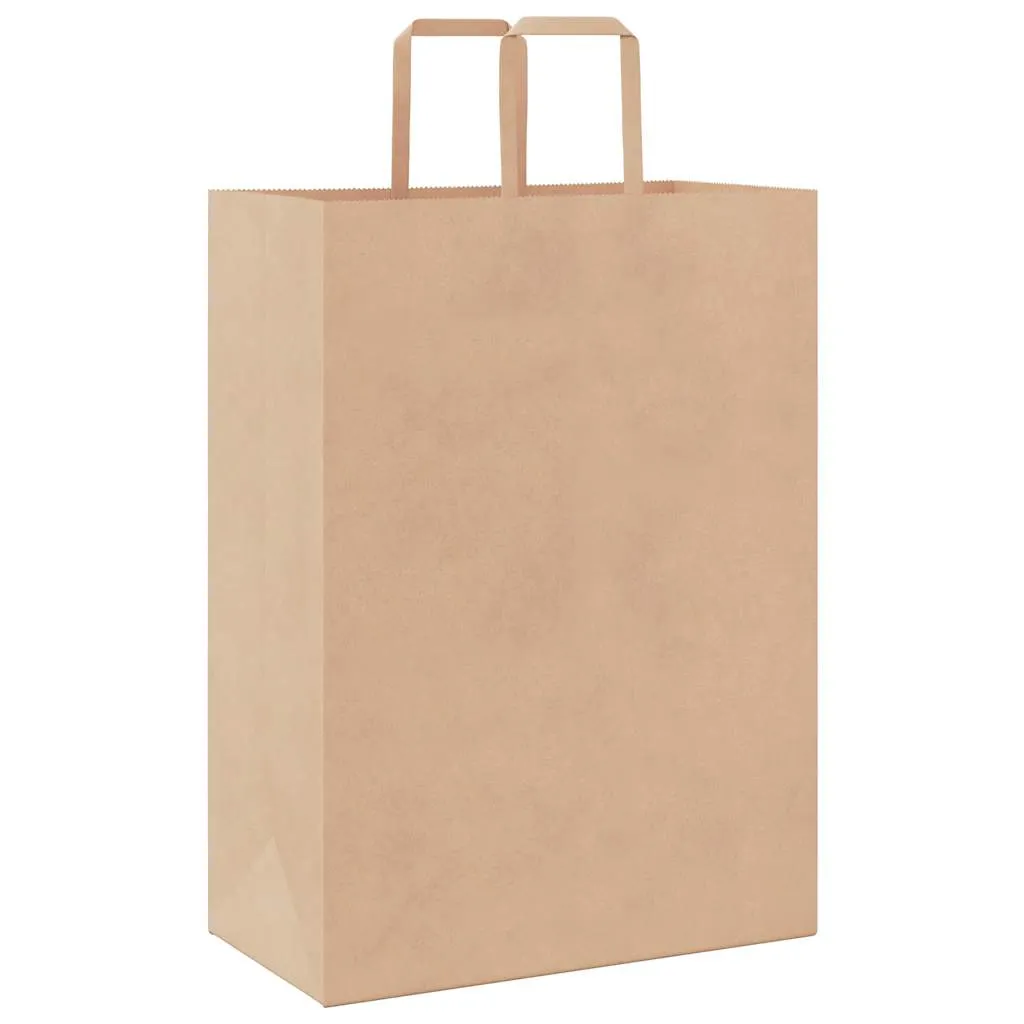 vidaXL Paper Bags 50 pcs with Handles Brown 32x17x44 cm