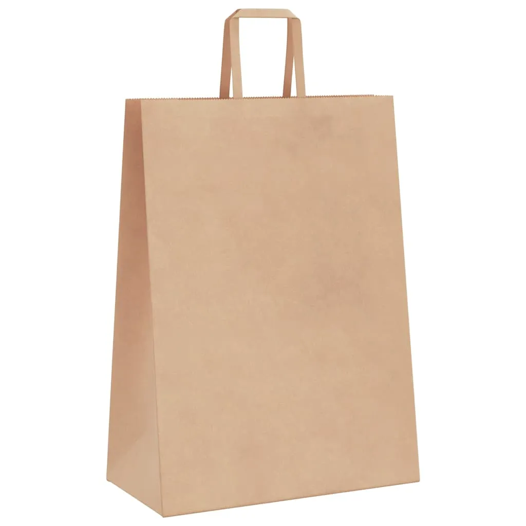 vidaXL Paper Bags 50 pcs with Handles Brown 32x17x44 cm