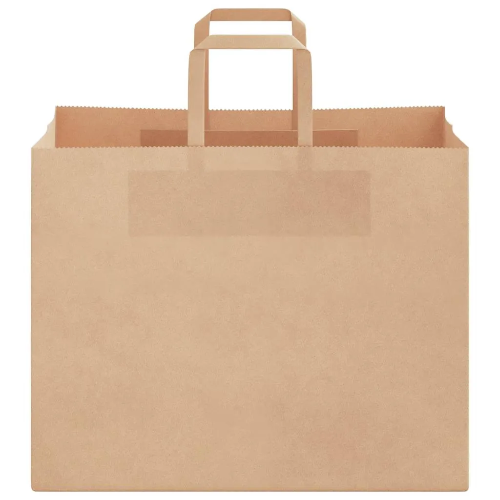 vidaXL Paper Bags 50 pcs with Handles Brown 32x22x24 cm