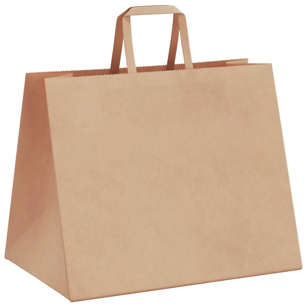 vidaXL Paper Bags 50 pcs with Handles Brown 32x22x24 cm