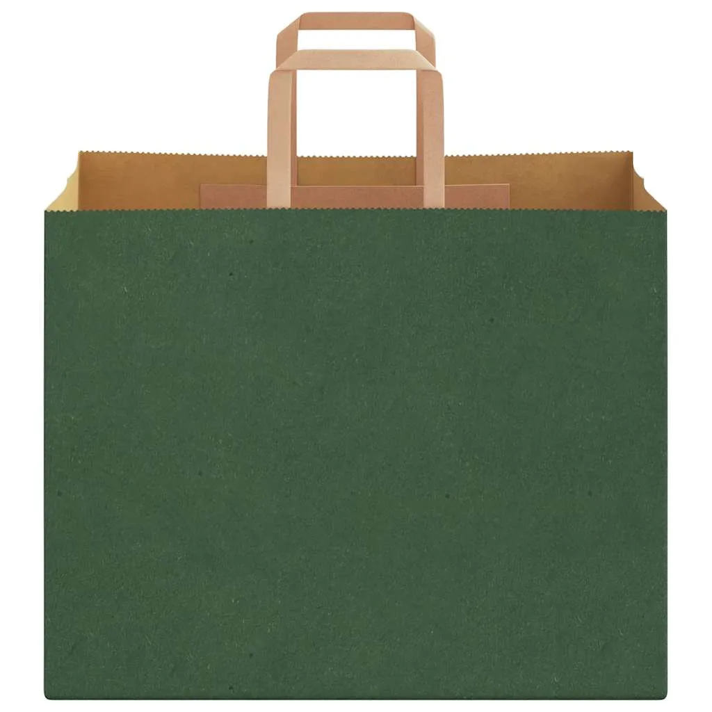 vidaXL Paper Bags 50 pcs with Handles Green 32x22x24 cm