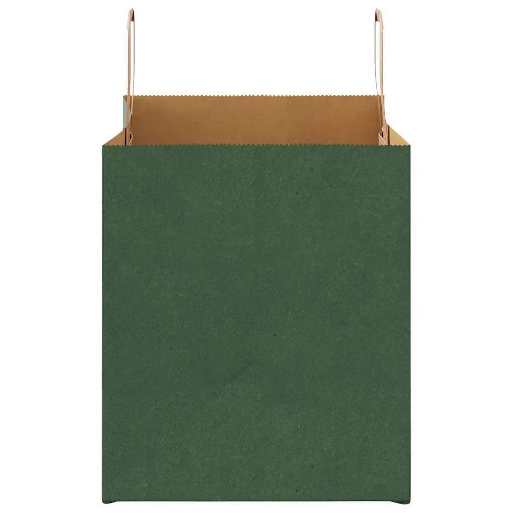 vidaXL Paper Bags 50 pcs with Handles Green 32x22x24 cm