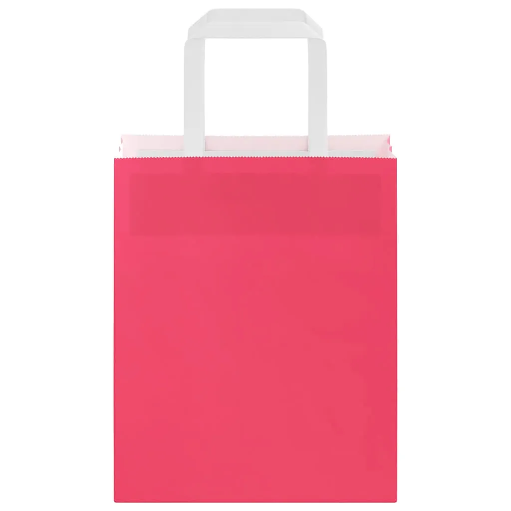 vidaXL Paper Bags 50 pcs with Handles Pink 18x8x22 cm