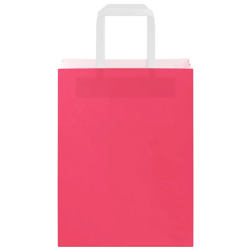 vidaXL Paper Bags 50 pcs with Handles Pink 21x11x28 cm