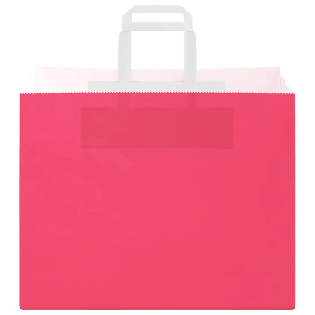 vidaXL Paper Bags 50 pcs with Handles Pink 32x22x24 cm