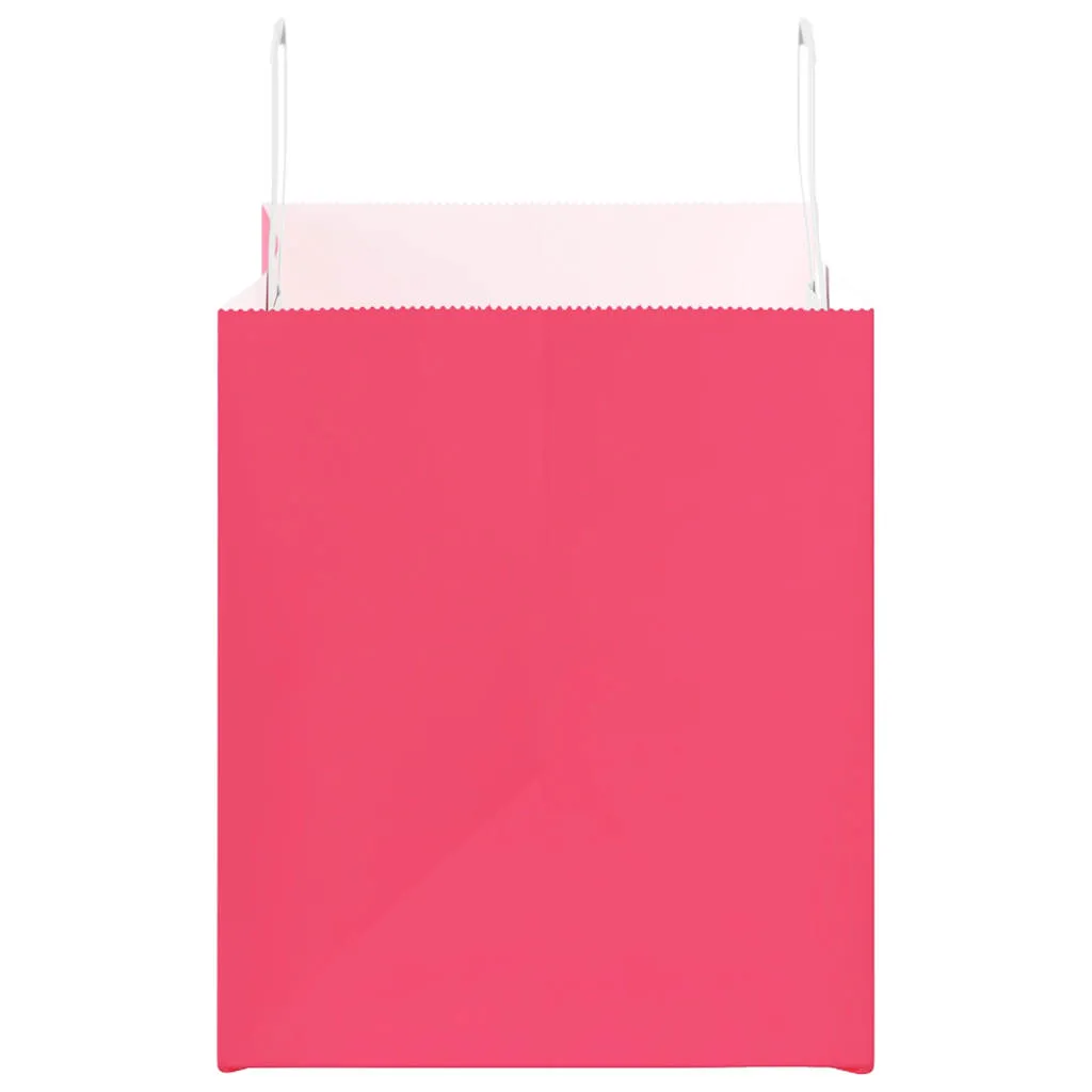 vidaXL Paper Bags 50 pcs with Handles Pink 32x22x24 cm